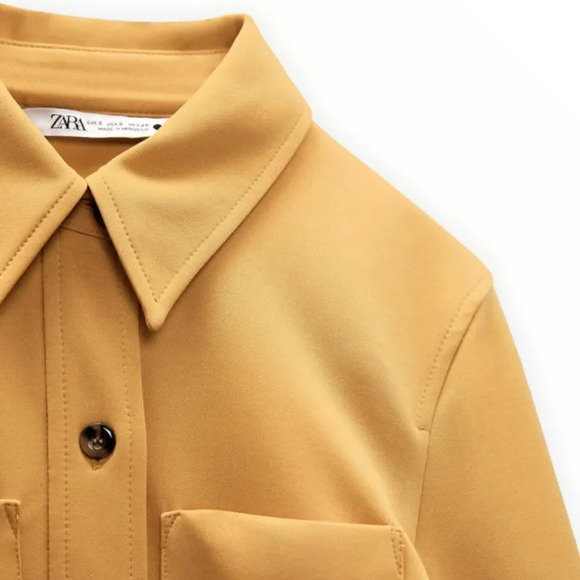 ZARA | Mustard | FITTED KNIT SHIRT - Picture 4 of 11